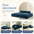 thumbnail image 6 of BISHE 90.0" Oversized Modular Sectional Sofa, Fully Compressed Foam-Filled Sofa Bed with 2 PC Free Combination, Elderly-Friendly Design, No Assembly Required, for Living Room, Dark Blue, 6 of 8