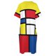 thumbnail image 5 of Mondrian minimalista vanguardista De Stijl arte moderno abstracto vestido suelto con bolsillos vestidos De mujer vestido elegante De lujo, 5 of 7