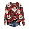 thumbnail image 1 of Wyzesi Chandails en Molleton Rouges Gilet Femme avec Boutons Chandail à Capuchon Décontracté de Noël 3D Coupe Ample Manches Longues Chandail Col Rond pour Festivités, 1 of 2