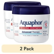 (2 pack) Aquaphor Healing Ointment Skin Protectant for Dry, Cracked, Irritated Skin, Fragrance Free, 14 oz