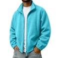 thumbnail image 2 of MYAOYI Mens Cozy Fleece Shacket Full Zip Lightweight Casual Layer Spring Fall Top, 2 of 8