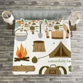 thumbnail image 3 of Ambesonne Adventure Quilted Bedspread Set 3 Pcs, Camping Equipment, King Size, Multicolor, 3 of 3