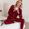 thumbnail image 4 of Avidlove Nursing Pajamas Set for Women Maternity Lounge Set Thermal Underwear Sets Fall & Winter Maternity Wear Christmas Plaid Long Sleeve Top & Pants for Pregnant, 4 of 6