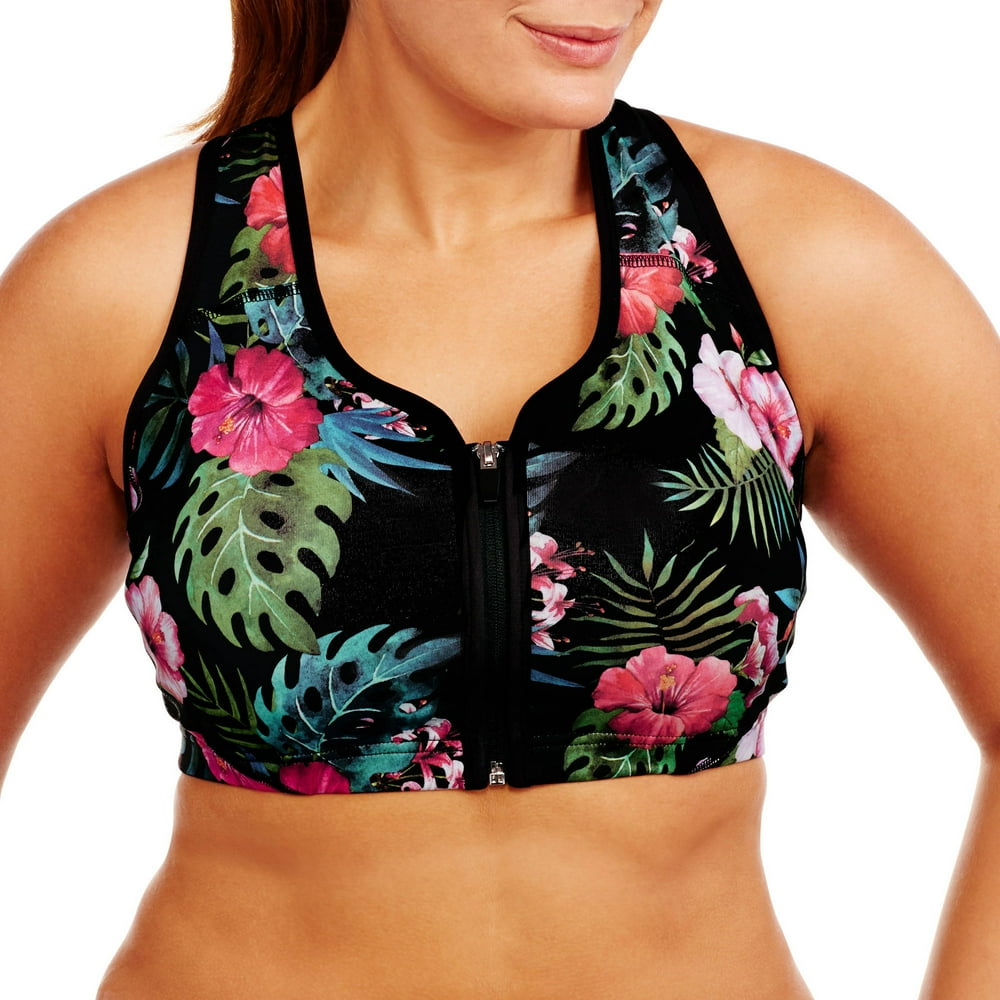 danskin now zip front bra