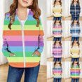 thumbnail image 5 of shoper Girls Rainbow Zip Up Hoodie Cute Casual Fall Winter Girls Zipper Hooded Jacket with Pockets, Cute Trendy Outfits for School, Play, and Daily Wear 3-14 Years, 5 of 5