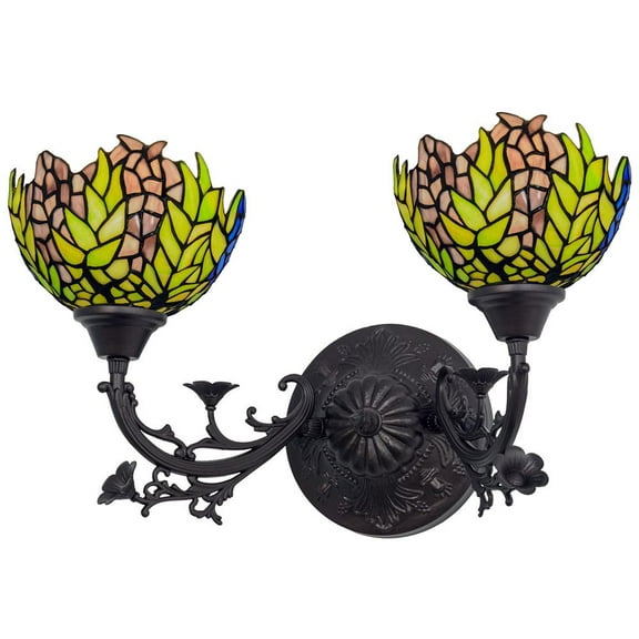 27393 Meyda 21"W Tiffany Honey Locust 2 Lt Wall Sconce.602