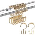 thumbnail image 1 of 12PCS Shower Curtain Hooks Rings, Stainless Steel Metal Rust-Resistant Shower Curtain Rings for Bathroom Shower Rods Curtains (Rose Golden), 1 of 7