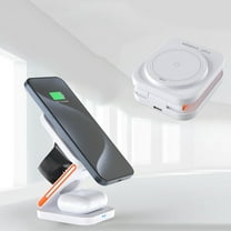 AZXY Charging Station,Charging Station for Multiple Devices,Wireless Charging Station,Watch Phone Charger Station Compatible for Apple Android,Desk Adjustable Magnetic Fast Charger Stand Folding