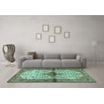 thumbnail image 3 of Ahgly Company Machine Washable Indoor Rectangle Persian Turquoise Blue Traditional Area Rugs, 8' x 10', 3 of 4