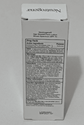 Neutrogena Age Shield Anti-Oxidant Face Lotion Sunscreen with Broad Spectrum SPF 70, Oil-Free & Non-Comedogenic Moisturizing Sunscreen to Prevent Signs of Aging, 3 fl. oz (Pack of 2)