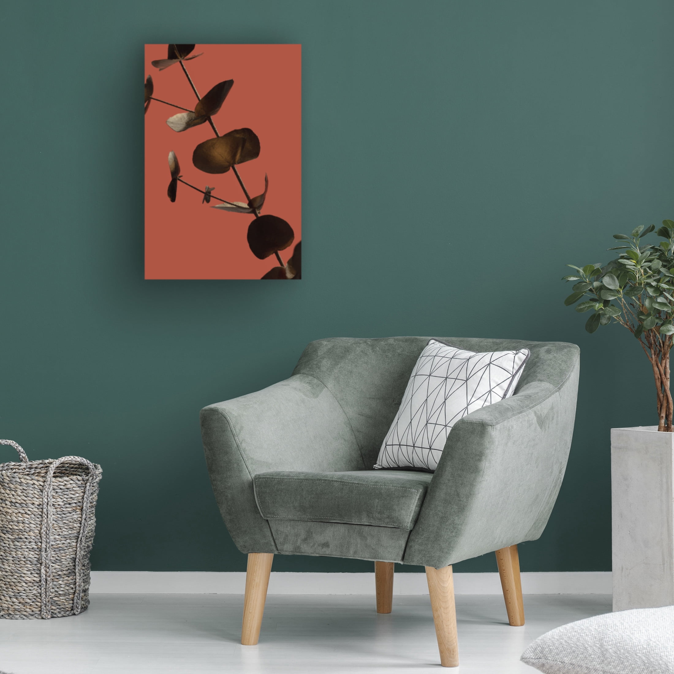 Canvas Wall Art - Pictufy Studio Iii 'Eucalyptus Gold Rust 03' Wall Art for Living Room, Bedroom, or Office D?cor by Trademark Fine Art - 16 x 24 Inches