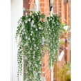 thumbnail image 4 of JilgTeok Back to School Artificial Fake Hanging Flowers Plants with Basket for Outdoor Decoration,Fake Silk Flower UV Resistant for Outside, Faux Rose Flower for Home Patio Garden Porch Decor(H:30in), 4 of 5