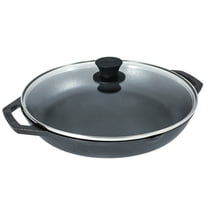 Lodge 12 Inch Cast Iron Everyday Pan - Chef Collection - Use on Oven, Stove, Grill, or Fire - Easy to Clean - Cast Iron Pan with Lid - Durable Cookware