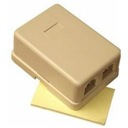 Morris Products 80053 Double Surface Mount Wall Jack Ivory