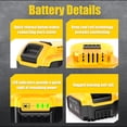 thumbnail image 2 of TenHutt 20V 8.0A Replacement for Dewalt 20V Battery Compatible with  DCB204D CB205-2 DCB206 DCB206-2 DCB200 DCB180, 2 of 6