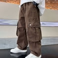 thumbnail image 6 of JFTTX Toddler Boys Cargo Baggy Pants Wide Leg Pants for Boys Elastic Waist Workout Trousers with Pockets, 6 of 9