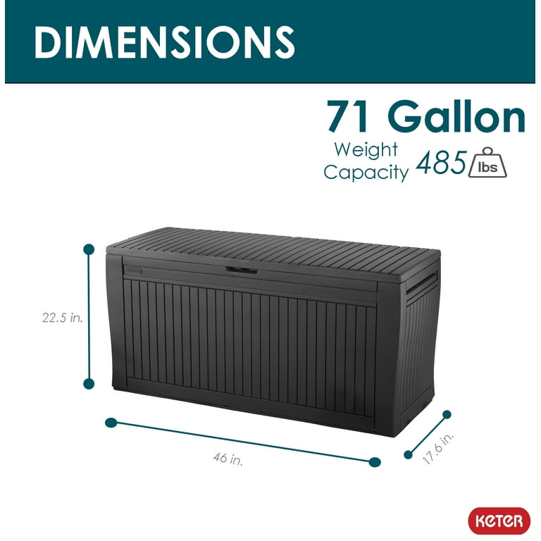 Keter Comfy 71 Gallon Resin Deck Box - Durable, Weatherproof