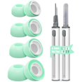 thumbnail image 1 of wonima02 4 Pairs Ear Tip Replacement for AirPods Pro 1 & 2 - Premium Non-Slip Silicone with Noise Reduction Holes & Integrated Dust Guard Screen, Includes Cleaner Kit (XS/S/M/L Mint Green), 1 of 1