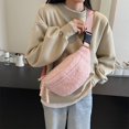 thumbnail image 4 of LHSHID Fleece Sherpa Crossbody Bags for Women Mini Everywhere Belt Bag Trendy Fashionable Cute Waist Pouch Cute Bum Hip Waist Pack Travel Chest Bag (White), 4 of 9