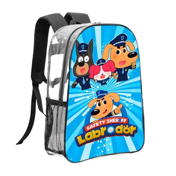 Clear Backpack Sheriff Labrador for School Work Women Men Transparent backpack Bookbag Stadium Approved See Through Backpack