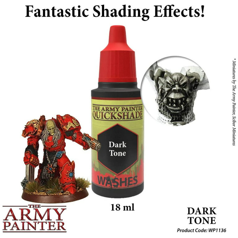 The Army Painter Dark Tone Ink - Quickshade Wash- Non-Toxic Lightly  Pigmented Water Based Wash Paint for Tabletop Roleplaying, Boardgames, and  Wargames Miniature Model Painting 