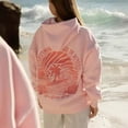 thumbnail image 4 of Sudadera con capucha para mujer, talla europea, mangas con hombros caídos, roscada, marca Chasing Sunsets, XS-5X, nueva versión 2024, 4 of 5