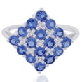 thumbnail image 2 of Carillon Cocktail 925 Sterling Silver Round 1.53 Ctw Precious Tanzanite Women Promise Ring Size US- 10, 2 of 7