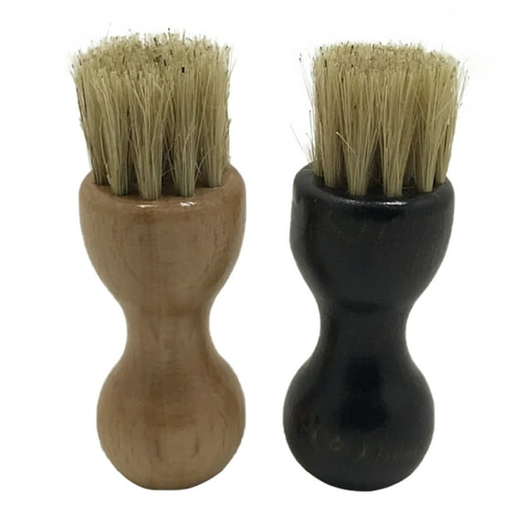 Voiceine 2pcs Shoe Brush Wooden Shoe Applicator Brush Polishing Brush Shoes Cleaning Tools