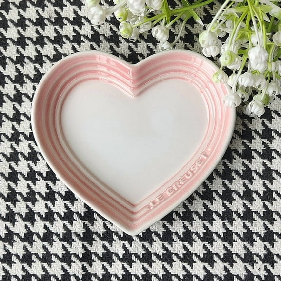 12cm Gradient Heart-shaped Ceramic Dishes, Underglaze Color Simple Tableware,Dip Dish Desserts Snacks Plate Utensils for Kitchen