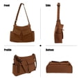 thumbnail image 5 of Spencer Canvas Messenger Bag Large Capacity Hobo Bag Crossbody Shoulder Bag Tote Bag with Multiple Pocket for Women and Men, Brown, 5 of 10