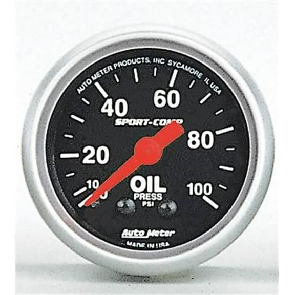 AUTO METER 3321 Sport-Comp Oil Pressure 0-100Psi