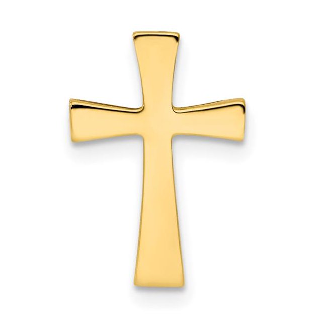 Quality Gold K6155 14K Yellow Gold Polished Cross Chain Slide Pendant