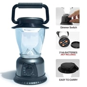 LED Lantern Battery Powered Portable Camping Light - LUXLITE Brightness Dimmable Small Size Table Lamp for Hiking Fishing Hurricane and Emergency Lighting (2 Pack-Grey)