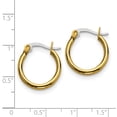thumbnail image 3 of Stainless Steel Yellow Plated 19mm 2mm Hoop Earrings, 3 of 7