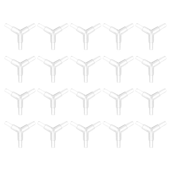 20Pcs Aquarium Air Valve Connector, 3 Way Plastic Inline Tubing Non-return Valves for 4x6mm ID Airline Tubing Fish Tank Pond Air Line, Clear