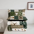 thumbnail image 5 of Manfei Cute Bear Patch Twin Comforter Sets,Abstract Geometric Plaid Bedding Set,Green,Black Reversible,2 Pieces,1 Comforter and 1 Pillowcase, 5 of 7