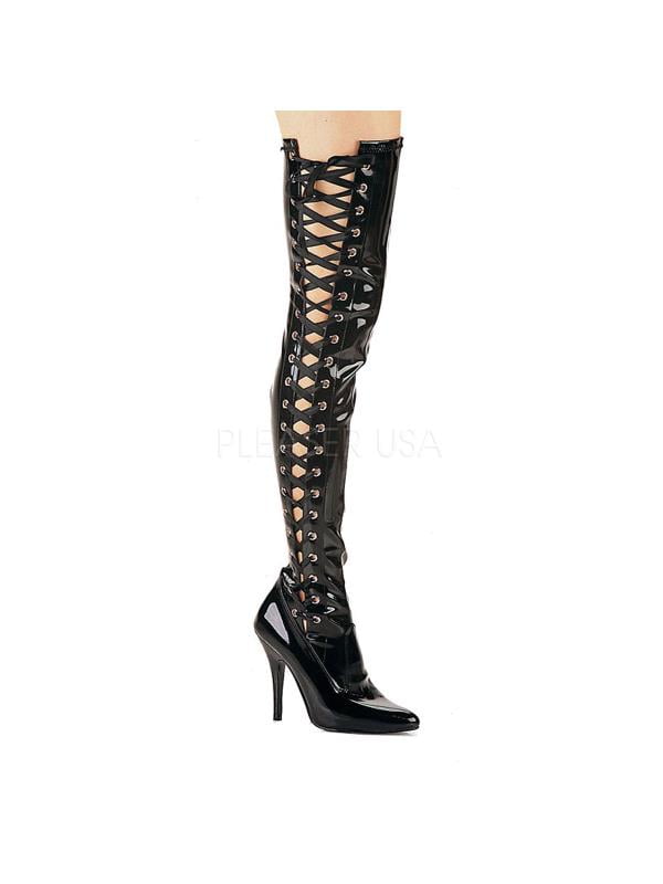 SED3050/B Pleaser Single Soles Thigh High Boots BLACK Size: 13 SED3050/B Pleaser Single Soles Thigh High Boots BLACK Size: 13