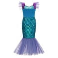 thumbnail image 4 of Disfraz de la Sirenita Ariel para niña, conjunto de vestido de sirena, ropa de Halloween, 4 of 5