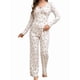 thumbnail image 3 of Pijama de Dos Piezas para Mujer, de Otoño e Invierno, Informal, de Larga y Pantalón, para el Hogar Rosa S, 3 of 7