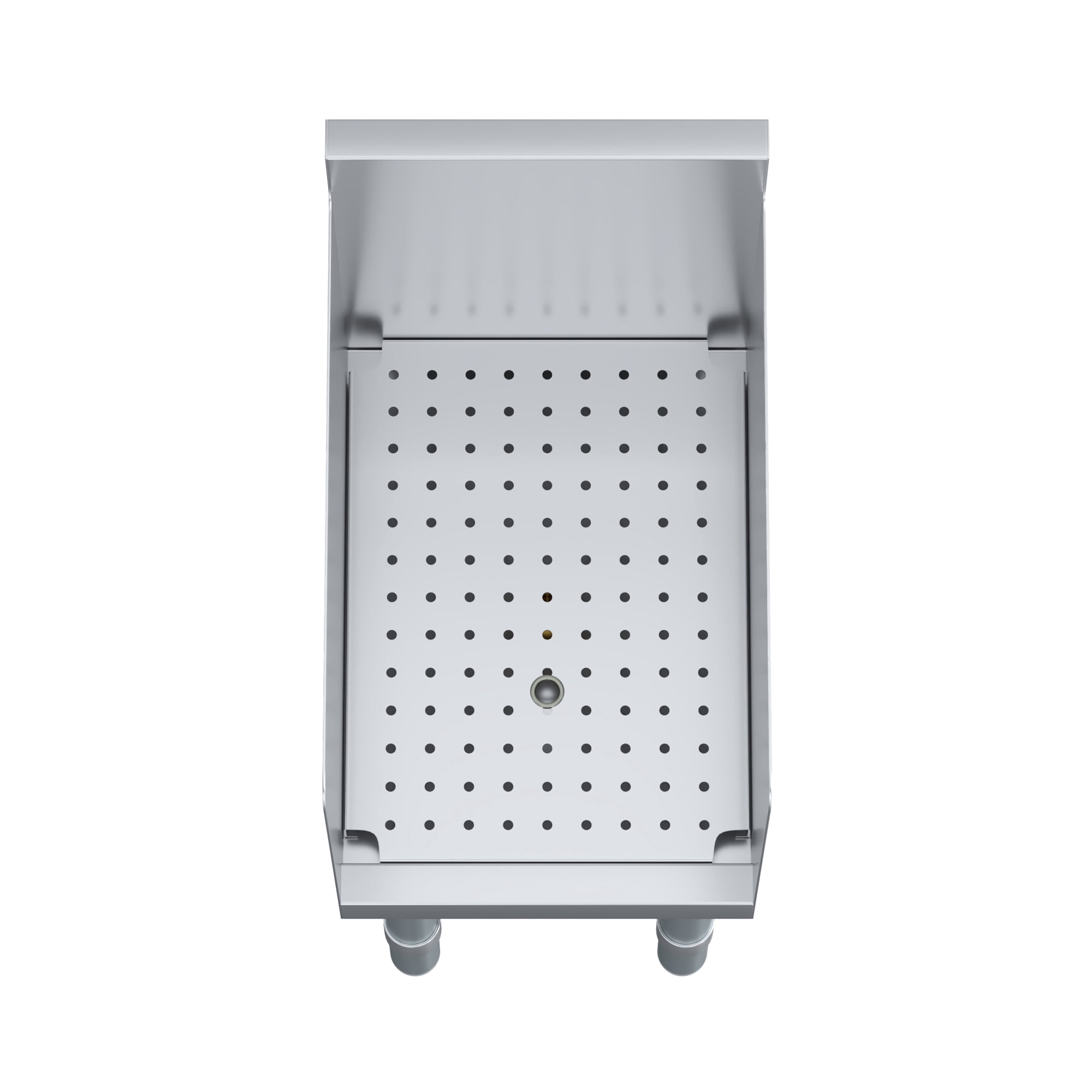 AmGood Recessed Underbar Drainboard – 18.5 in. x 12 in. x 30 in. H with 3 in. Backsplash, Removable Perforated Drainboard, 304 Stainless Steel, Side Splashes, Galvanized Legs, 1.5 in. Drain Included