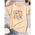 thumbnail image 2 of Coduop Toddler Kid Boy Girl Short Sleeve Letter Print T-Shirt Tops Shirts Blouse 3-12 Years, 2 of 9