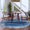 thumbnail image 4 of Sea Stars Round Living Room Rugs 7 ft, Summer Beach Sea Star Coral Navy Blue Texture Washable Area Rug with Non-Slip Sturdy Edge Binding Round Carpet for Kitchen Office Bedroom, 4 of 9