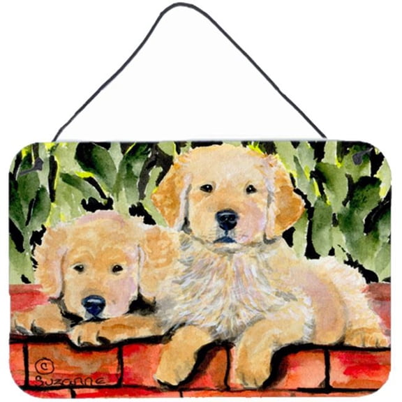 8 x 12 in. Golden Retriever Indoor Aluminium Metal Wall Or Door Hanging Prints