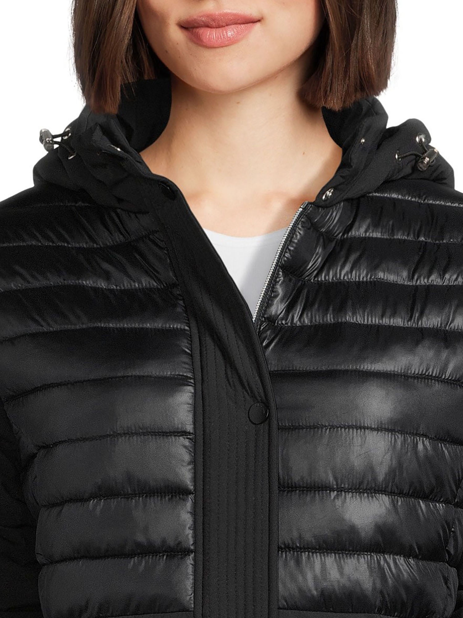 Big Chill Women's Down Blend Long Tech Stretch Jacket with Hood