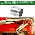 thumbnail image 2 of Mandrel Exhaust Pipe Adapter Concentric Reducer Car Exhaust Pipe Tubing Piping Adapter 3.5" OD to 4.25" OD 4" Length T304 Stainless Steel Silver Tone, 2 of 7