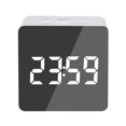 thumbnail image 1 of Reloj despertador digital LED Temperatura Escritorio Espejo de maquillaje Arte Snooze Reloj Dormitorio Decoración de oficina, Cuadrado kenally HA3237-02B, 1 of 6