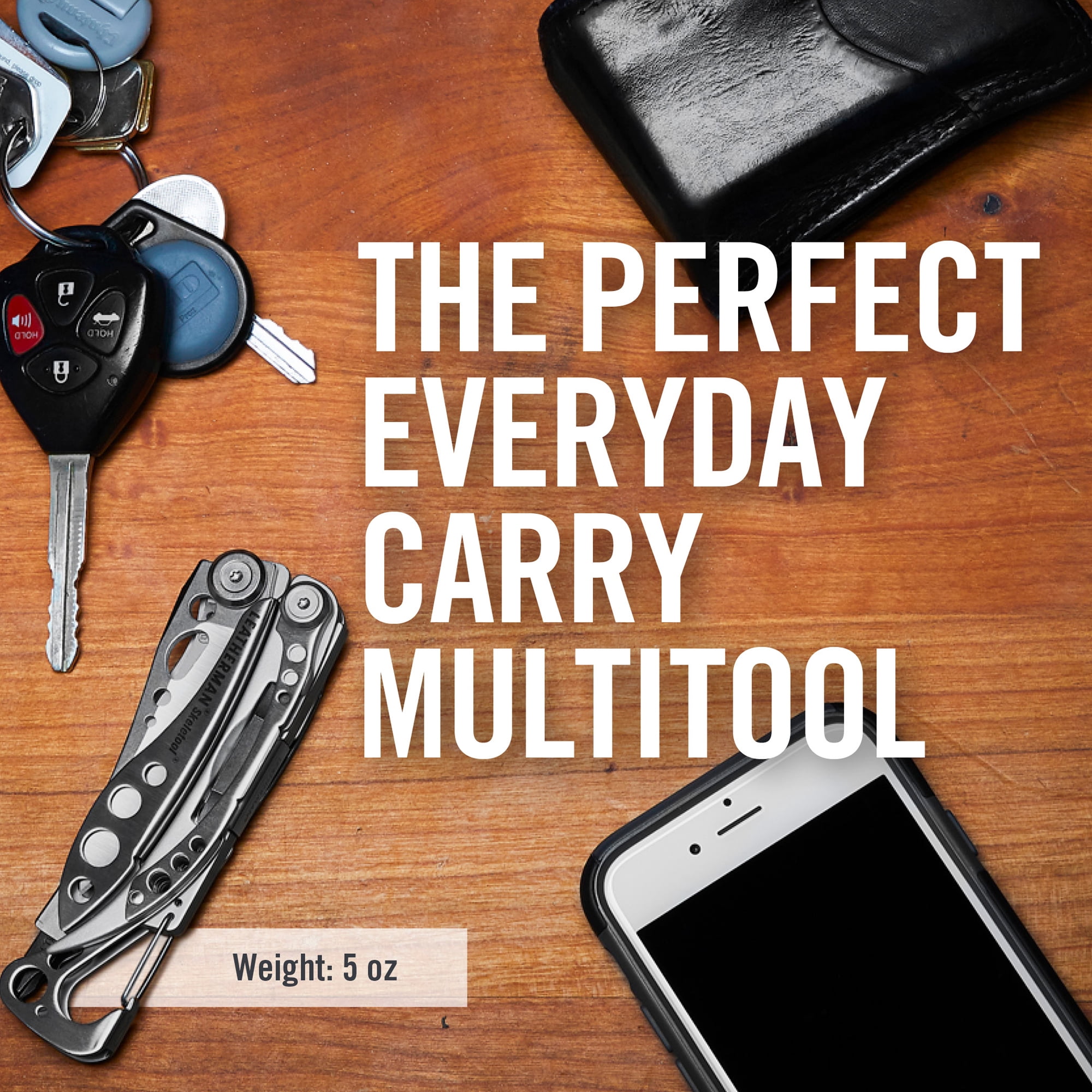 LEATHERMAN - Skeletool Lightweight Multitool with Combo Knife and Bottle Opener, Stainless Steel with Nylon Sheath