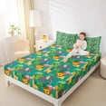 thumbnail image 4 of Homewish Cartoon Giraffe Lion Flamingo Twin Sheet Sets 3pcs for Kids Children,Kawaii Animal Elephant Twin Fitted Sheet Microfiber,Cute Woodland Wildlife Breathable Flat Sheet,Lightweight Room Decor, 4 of 7