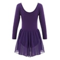 thumbnail image 2 of YiZYiF Kids Little Girls Long Sleeve Ballet Dance Dress Gymnastics Skirted Leotard Dancewear, 2 of 6