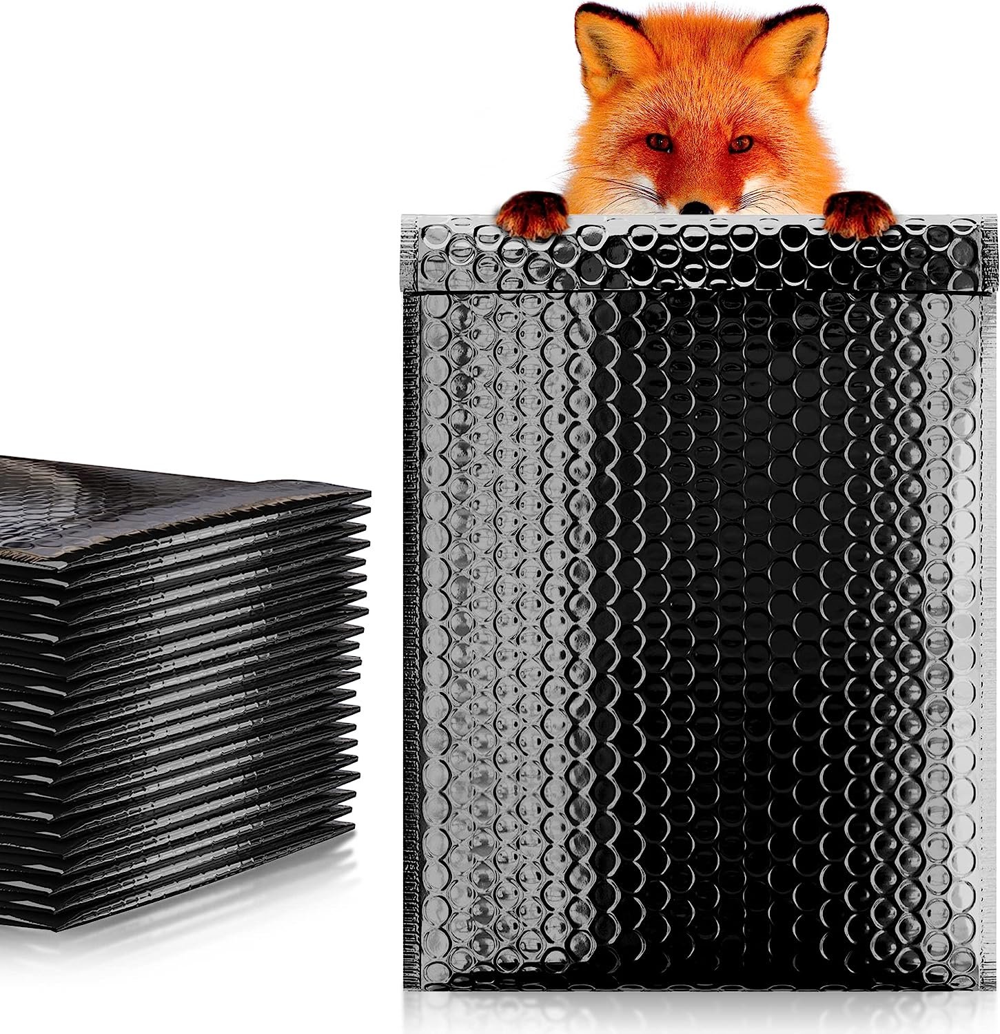 Amiff Poly Bubble Mailers 6.5 x 9, Black Bubble Poly Mailers 25 Pack, Waterproof Padded Shipping